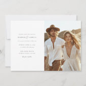 Boho foto bruiloft uitnodiging | Modern elegant (Achterkant)