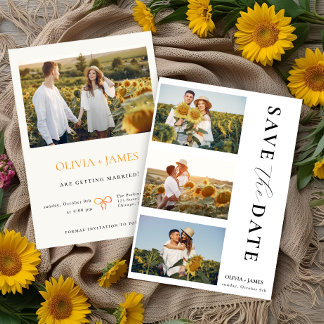 Boho Foto Collage Elegante zomer Save the Date Kaart