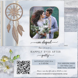 Boho Foto Dreamcatcher Happily Ever After Feest Kaart
