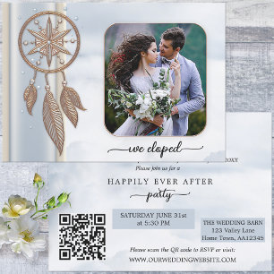 Boho Foto Dreamcatcher Happily Ever After Feest Kaart