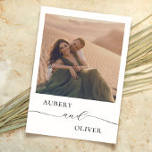 Boho foto huwelijksuitnodiging moderne elegante sc kaart