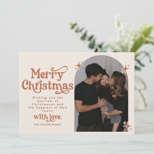 Boho Foto Kerst Kaart (Staand voorkant)