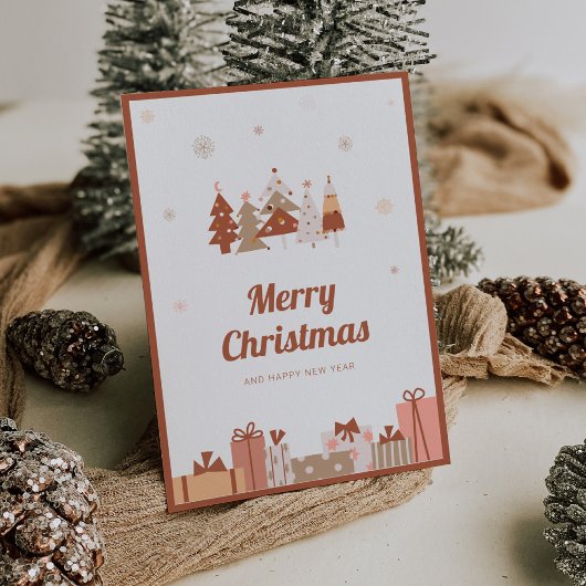 Boho Foto Kerstmis Kaart en Gelukkig Nieuwjaar