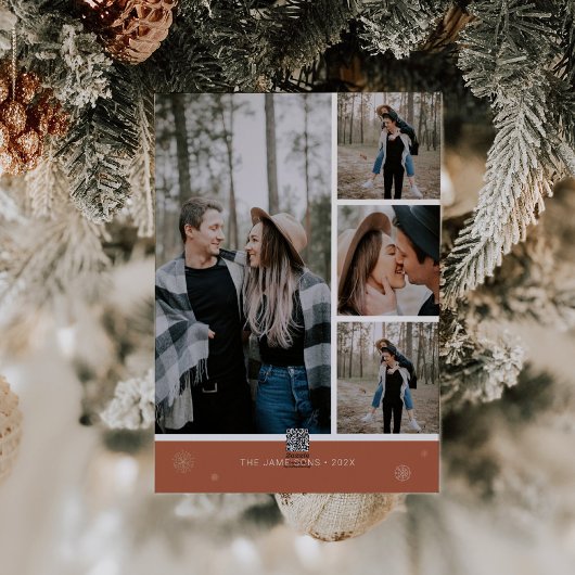 Boho Foto Kerstmis Kaart en Gelukkig Nieuwjaar