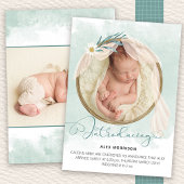 Boho Foto Lijst Green Wash Birth Aankondiging
