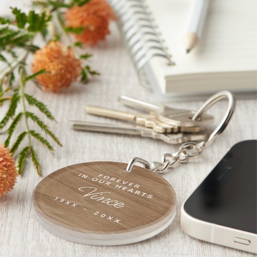 Boho Foto Memorial Sleutelhanger Forever in ons ha (Voorkant Rechts)
