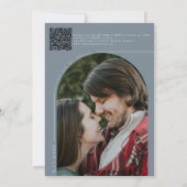 Boho Foto | Minimalistische kalligrafie script bru Kaart (Achterkant)