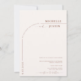 Boho Foto | Minimalistische kalligrafie script bru Kaart