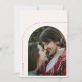 Boho Foto | Minimalistische kalligrafie script bru Kaart (Achterkant)