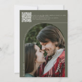 Boho Foto | Minimalistische kalligrafie script bru Kaart (Achterkant)