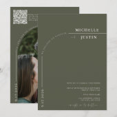 Boho Foto | Minimalistische kalligrafie script bru Kaart (Voorkant / Achterkant)