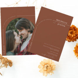 Boho Foto | Minimalistische kalligrafie script bru Kaart