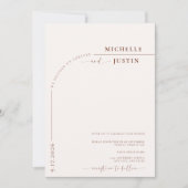 Boho Foto | Minimalistische kalligrafie script bru Kaart (Voorkant)