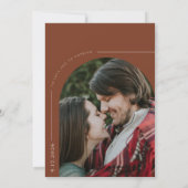 Boho Foto | Minimalistische kalligrafie script bru Kaart (Achterkant)