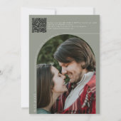 Boho Foto | Minimalistische kalligrafie script bru Kaart (Achterkant)