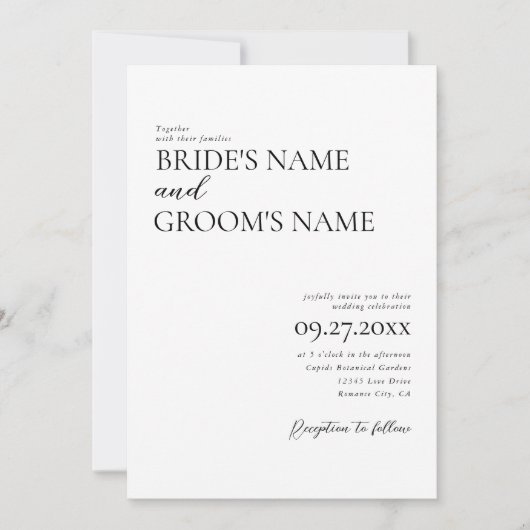 Boho foto minimalistische moderne eenvoudige bruil kaart (Voorkant)