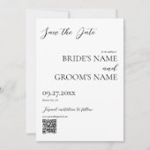 Boho foto minimalistische moderne eenvoudige bruil save the date (Voorkant)