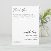 Boho Foto Minimalistische Moderne Eenvoudige Trouw Bedankkaart (Staand voorkant)