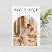 Boho Foto | Modern Save the Date  Kaart (Staand voorkant)