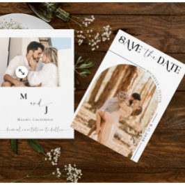 Boho Foto | Modern Save the Date  Kaart