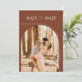 Boho Foto | Modern Save the Date Kaart (Staand voorkant)