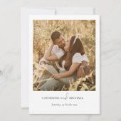 Boho foto Moderne minimalistische bruiloft Kaart (Voorkant)