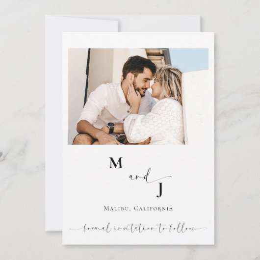 Boho-foto | Moderne 'Save the Date' Kaart (Achterkant)