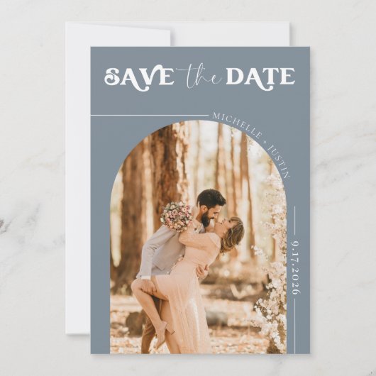 Boho-foto | Moderne Save the Date  Kaart (Voorkant)