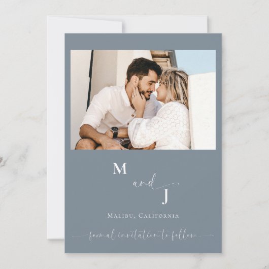 Boho-foto | Moderne Save the Date  Kaart (Achterkant)