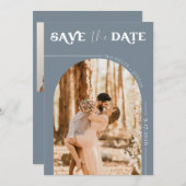 Boho-foto | Moderne Save the Date  Kaart (Voorkant / Achterkant)