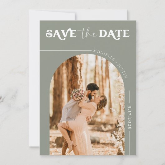 Boho-foto | Moderne Save the Date  Kaart (Voorkant)
