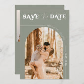 Boho-foto | Moderne Save the Date  Kaart (Voorkant / Achterkant)