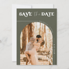 Boho-foto | Moderne Save the Date  Kaart