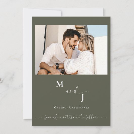 Boho-foto | Moderne Save the Date  Kaart (Achterkant)