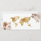 Boho Foto Opslaan van de datum Boarding Pass QR Co Kaart (Achterkant)