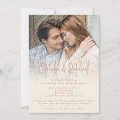 Boho foto overlay QR terracotta crème bruiloft Kaart (Voorkant)