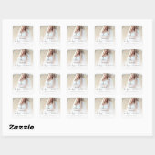 Boho foto overlay script Baby shower dank u Vierkante Sticker (Vel)