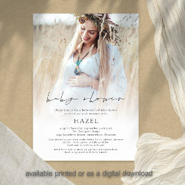 Boho foto Overlay Script Boheemse Baby shower Kaart