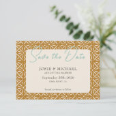 Boho foto Platte Save The Date Kaart (Staand voorkant)