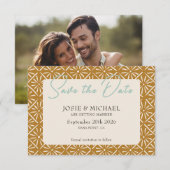Boho foto Platte Save The Date Kaart (Voorkant / Achterkant)