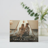 Boho Foto Save The Date Marokkaanse Rode Tegels Briefkaart (Staand voorkant)