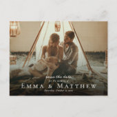 Boho Foto Save The Date Marokkaanse Rode Tegels Briefkaart (Voorkant)