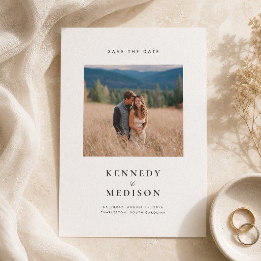 Boho Foto Save the Date | Moderne Minimalistische 