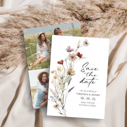 Boho Foto Save The Date Plattegrond Kaart