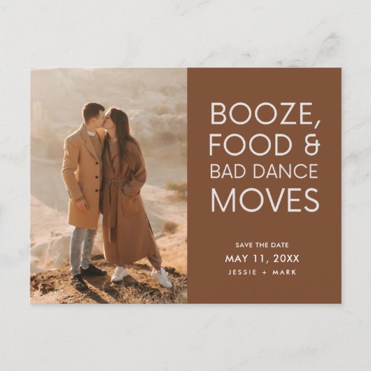 Boho foto Terracotta bruiloft Bewaar de datum Aankondigingskaart (Voorkant)