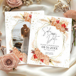 Boho Foto | Terracotta Bruiloft Save The Date