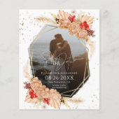 Boho Foto | Terracotta Bruiloft Save The Date (Voorkant)