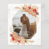 Boho Foto | Terracotta Bruiloft Save The Date (Achterkant)