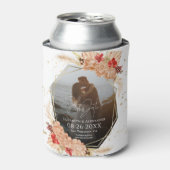 Boho Foto | Terracotta Bruiloft Save The Date Blikjeskoeler (Blikje Voorkant)