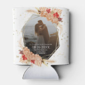 Boho Foto | Terracotta Bruiloft Save The Date Blikjeskoeler (Achterkant)